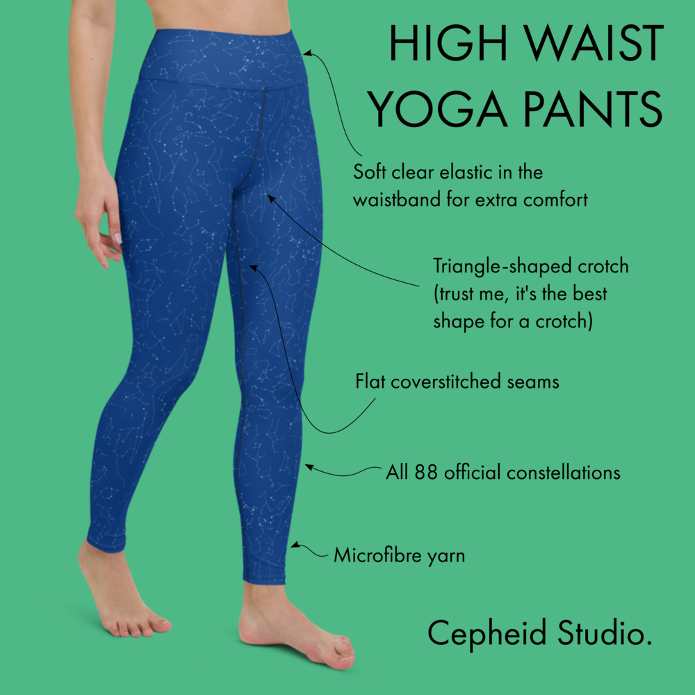 Constellation yoga pants: high waistband — Cepheid Studio.